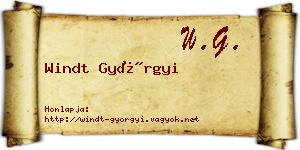 Windt Györgyi névjegykártya